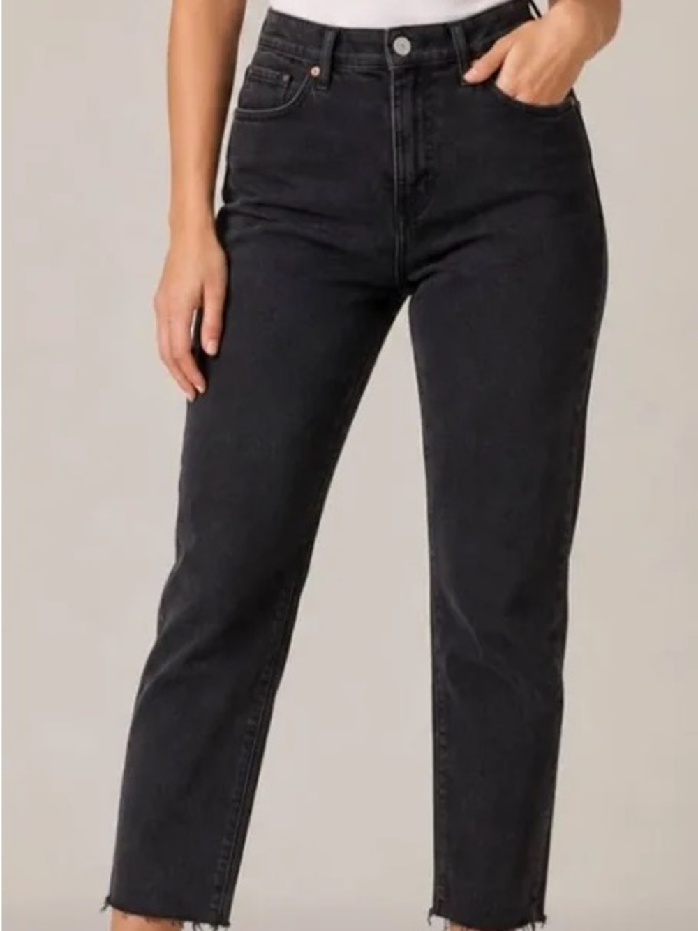 Black High-Rise Straight Leg Jeans Old Navy